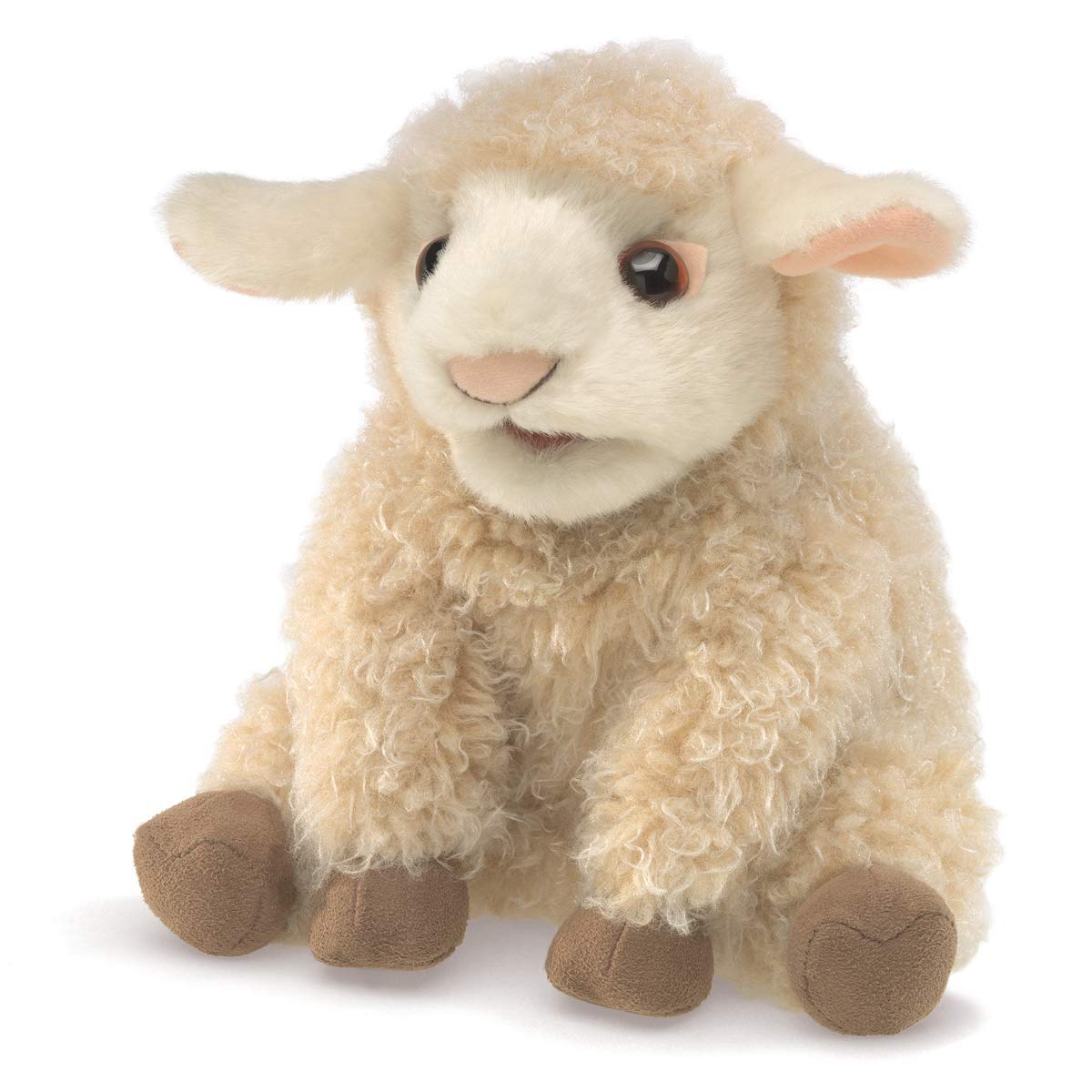 Folkmanis 3129 Small Lamb Hand Puppet - Soft Plush Animal Toy for Kids, Storytelling & Educational Play - Perfect for Classroom, Nursery & Interactive Playtime
