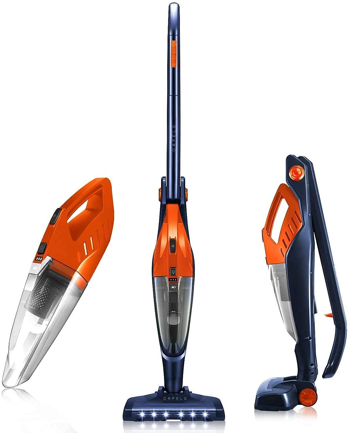 ORFELD 4-in-1 Cordless Stick Vacuum Cleaner - Lightweight Upright Vacuum with 40 Min Runtime - Powerful Suction for Hardwood Floors, Carpets & Pet Hair - Perfect for Home Cleaning & Pet Owners