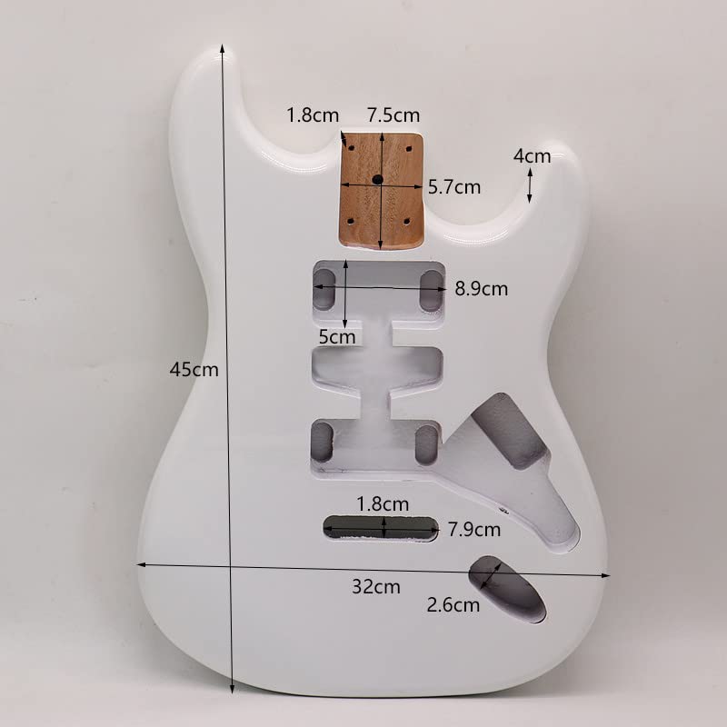 Fender ST Strat Electric Guitar Body - DIY Poplar HSH Replacement Part in White | Perfect for Guitar Upgrades, Custom Builds & Repair Projects