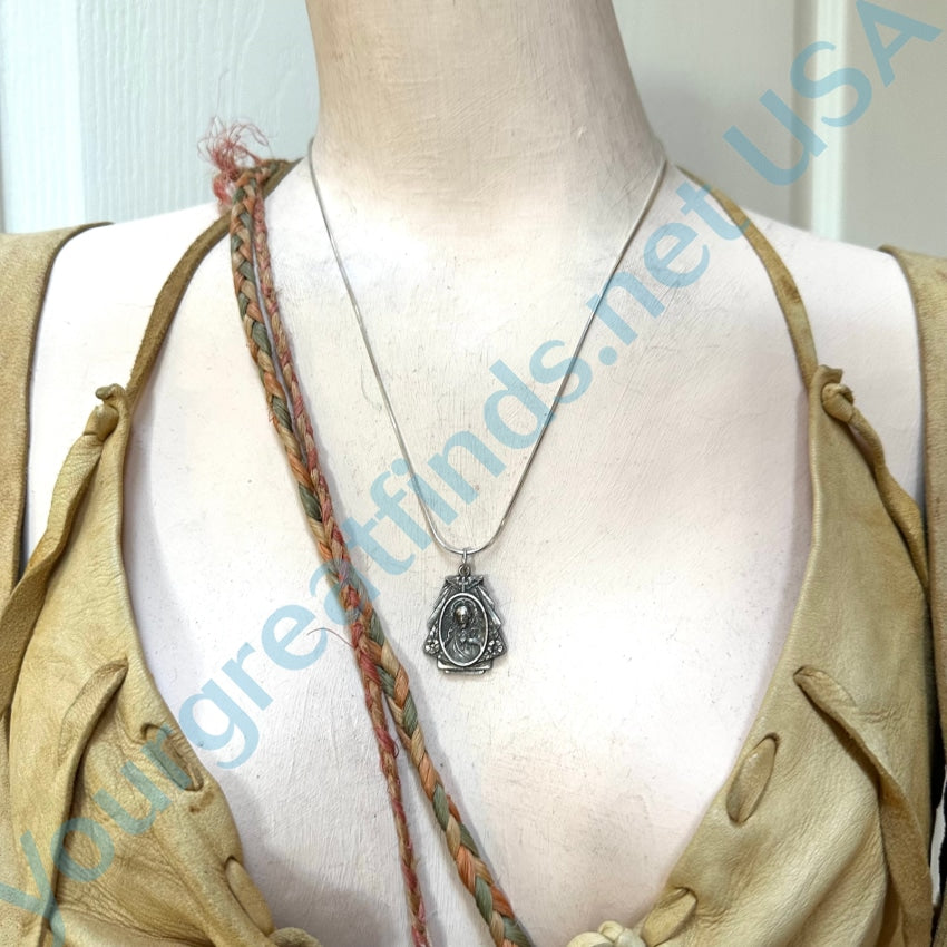 Vintage Double Sided Sterling Silver Catholic Devotional Necklace - Religious Jewelry for Women & Men - Perfect for Church, Prayer & Everyday Faith Wear