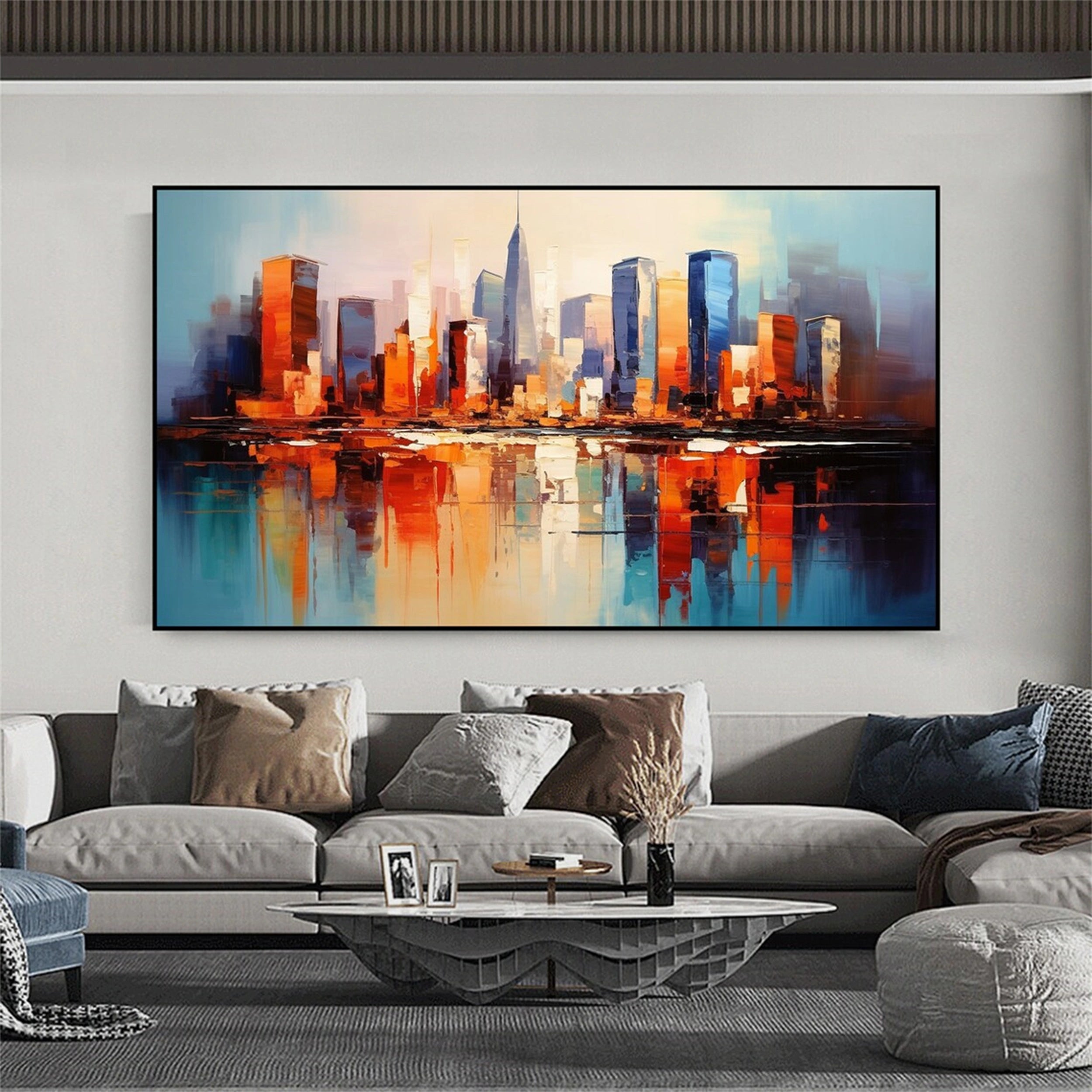 Urban Landscape Painting #UL 011 - Modern Wall Art for Living Room, Bedroom & Office Decor