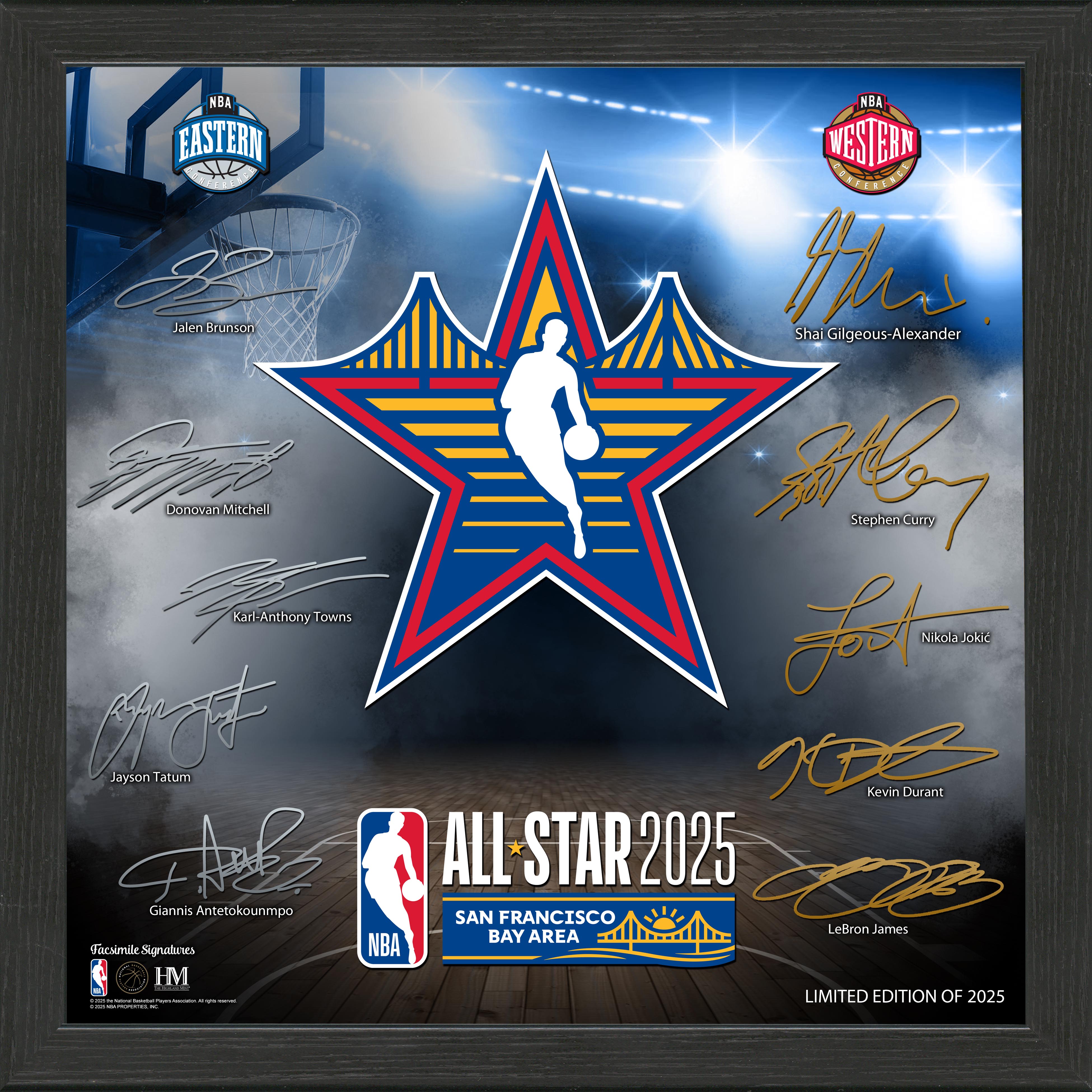 2025 NBA All Star Game Signature Frame - Limited Edition Collectible Basketball Memorabilia for Fans & Decor - Perfect for Man Cave, Sports Bar, or Gift for Basketball Lovers