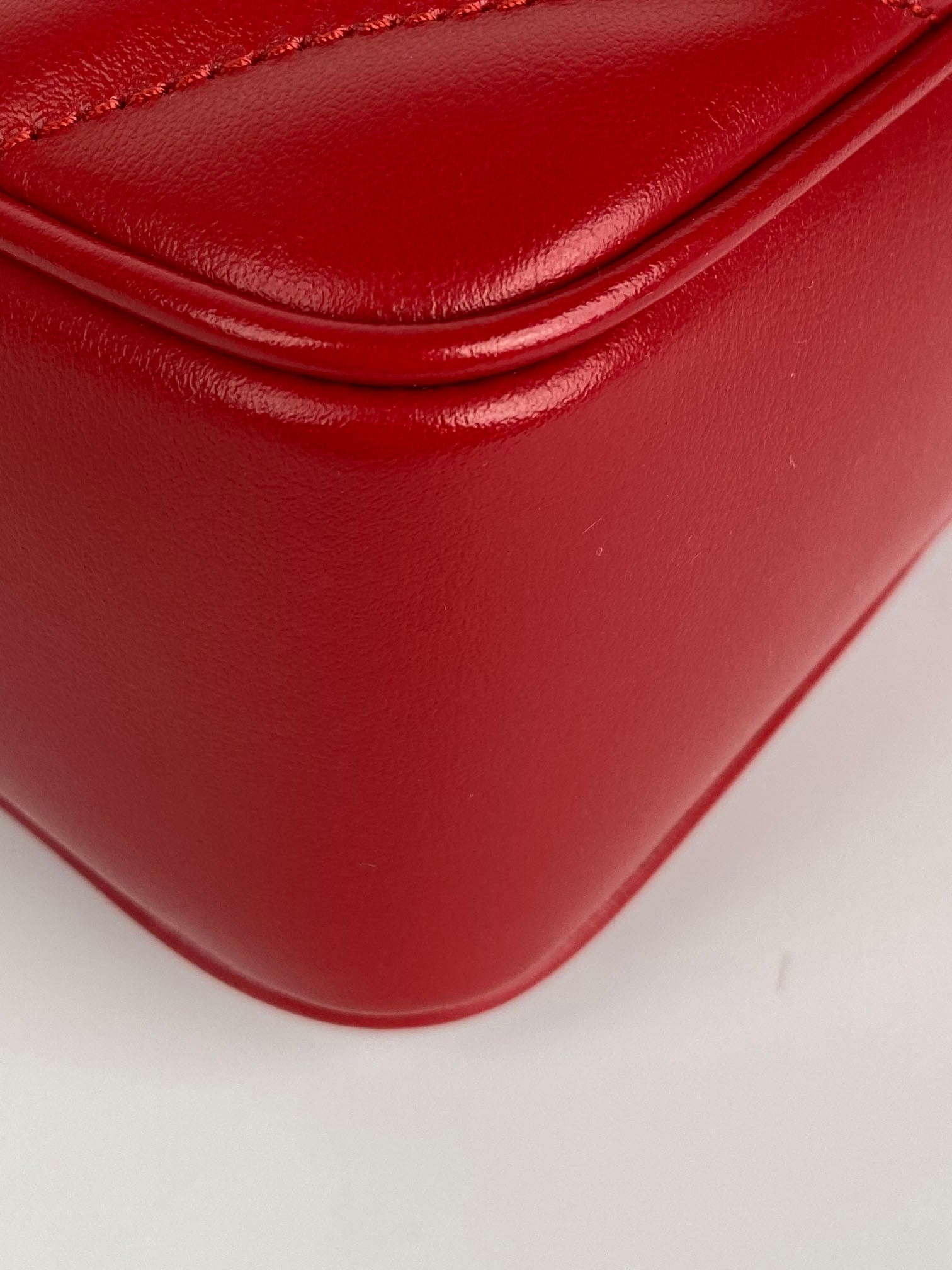 Saint Laurent Red Lou Camera Bag - Luxury Crossbody Bag for Women | Perfect for Parties, Travel & Everyday Use