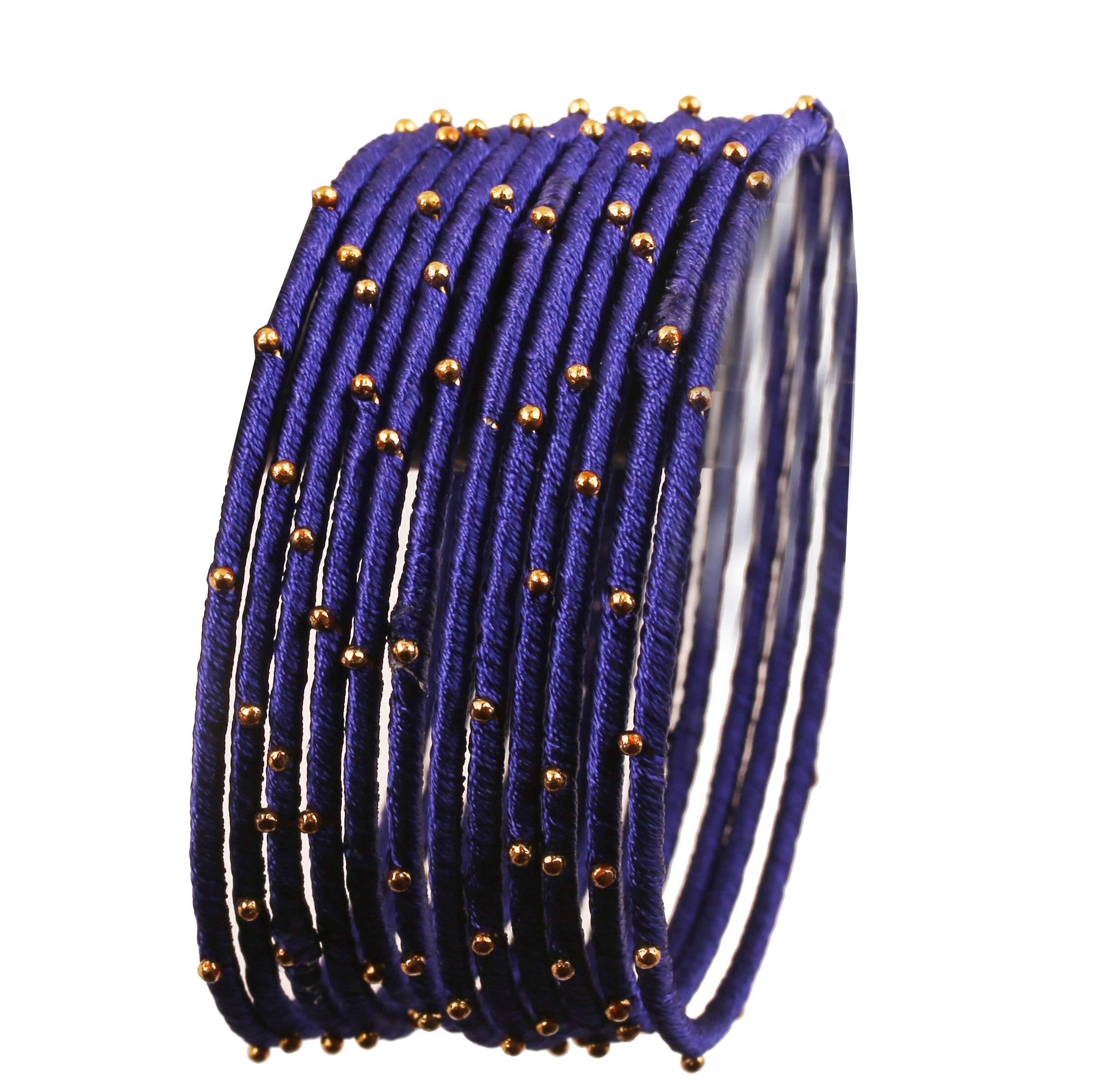 Exotic Indian Bollywood Faux Silk Thread Golden Ball Designer Bangle Bracelet for Women - Hand Woven Mystical Jewelry for Parties, Weddings & Ethnic Fashion