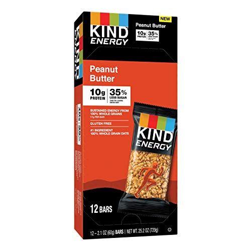 KIND Peanut Butter Energy Bar - Gluten Free, Low Sugar, 1.76oz (12 Count) - Perfect for Hiking, Workouts & Healthy Snacking