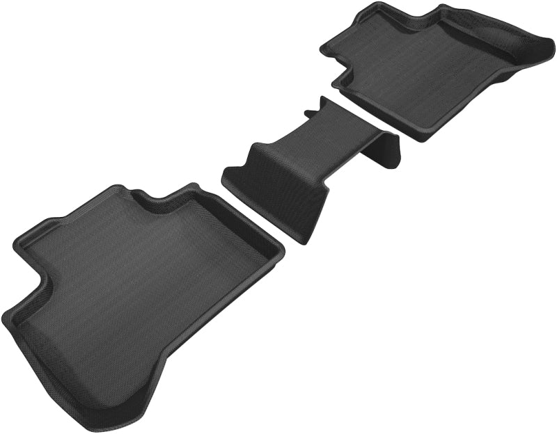 3D MAXpider Kagu All-Weather Floor Mats for 2018-2020 BMW X3 (G01) & X4 (G02) - 2nd Row, Black - Perfect for Winter, Rain & Mud Protection