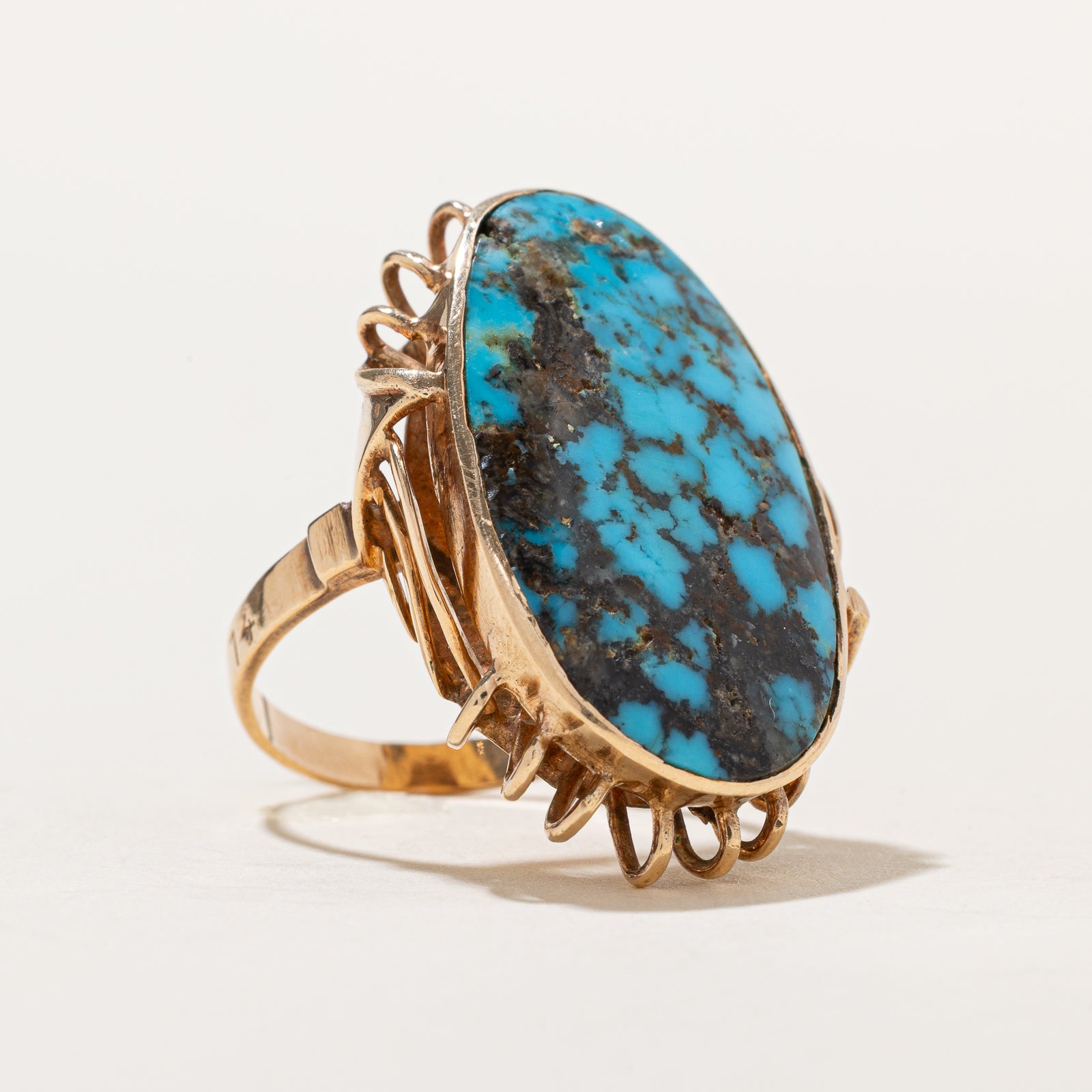 10.00ct Genuine Treated Turquoise Cocktail Ring - Size 7.25 | Elegant Statement Jewelry for Women | Perfect for Parties, Weddings & Special Occasions