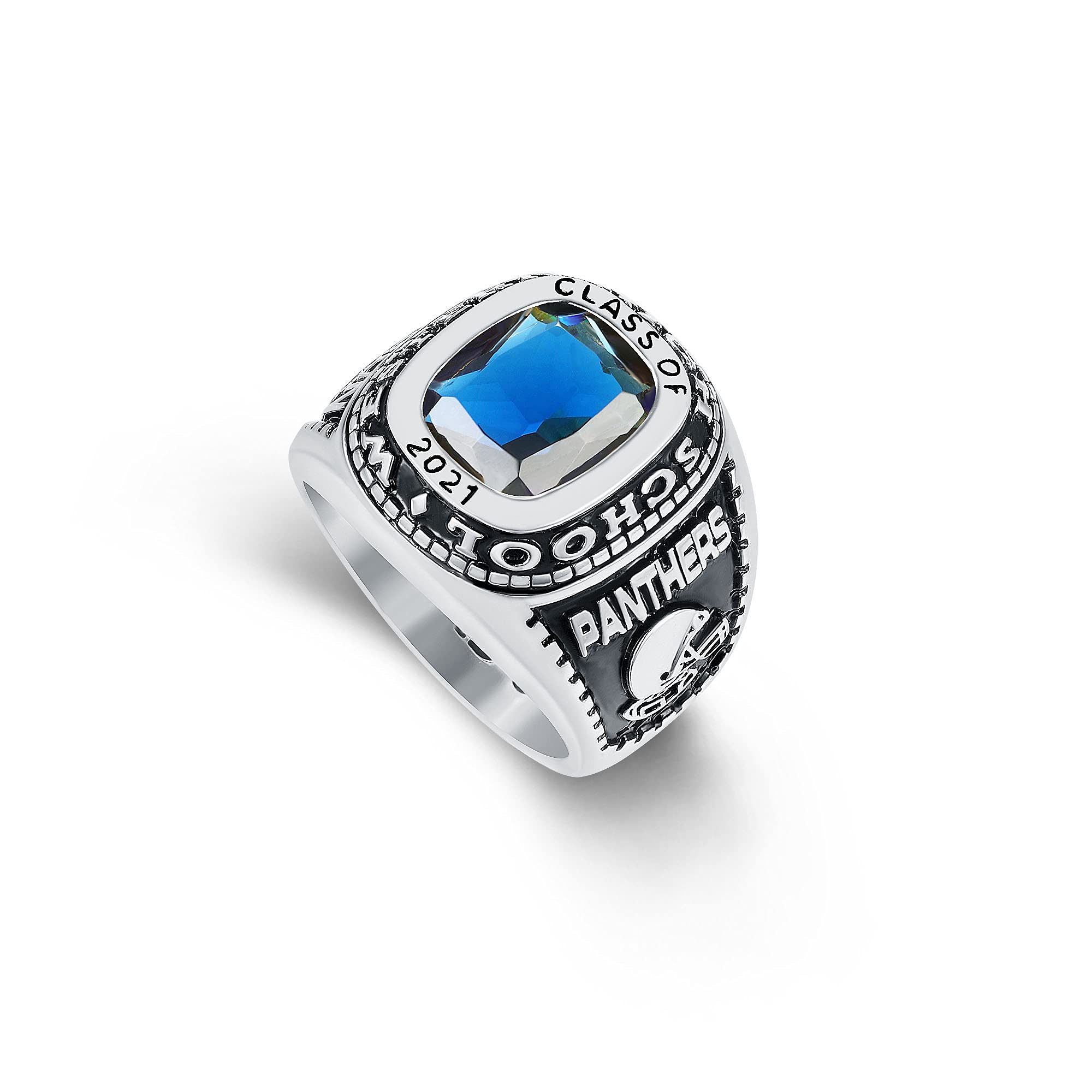 Authentic Premium Class Ring for Men – 925 Sterling Silver or 10KT Gold Customized High School & College Graduation Ring – Classic Collection – Personalized Engraved Men's Jewelry Gift for Graduation, Anniversary & Special Occasions