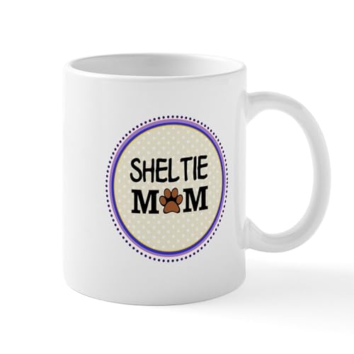 White - Sheltie Dog Mom Mugs