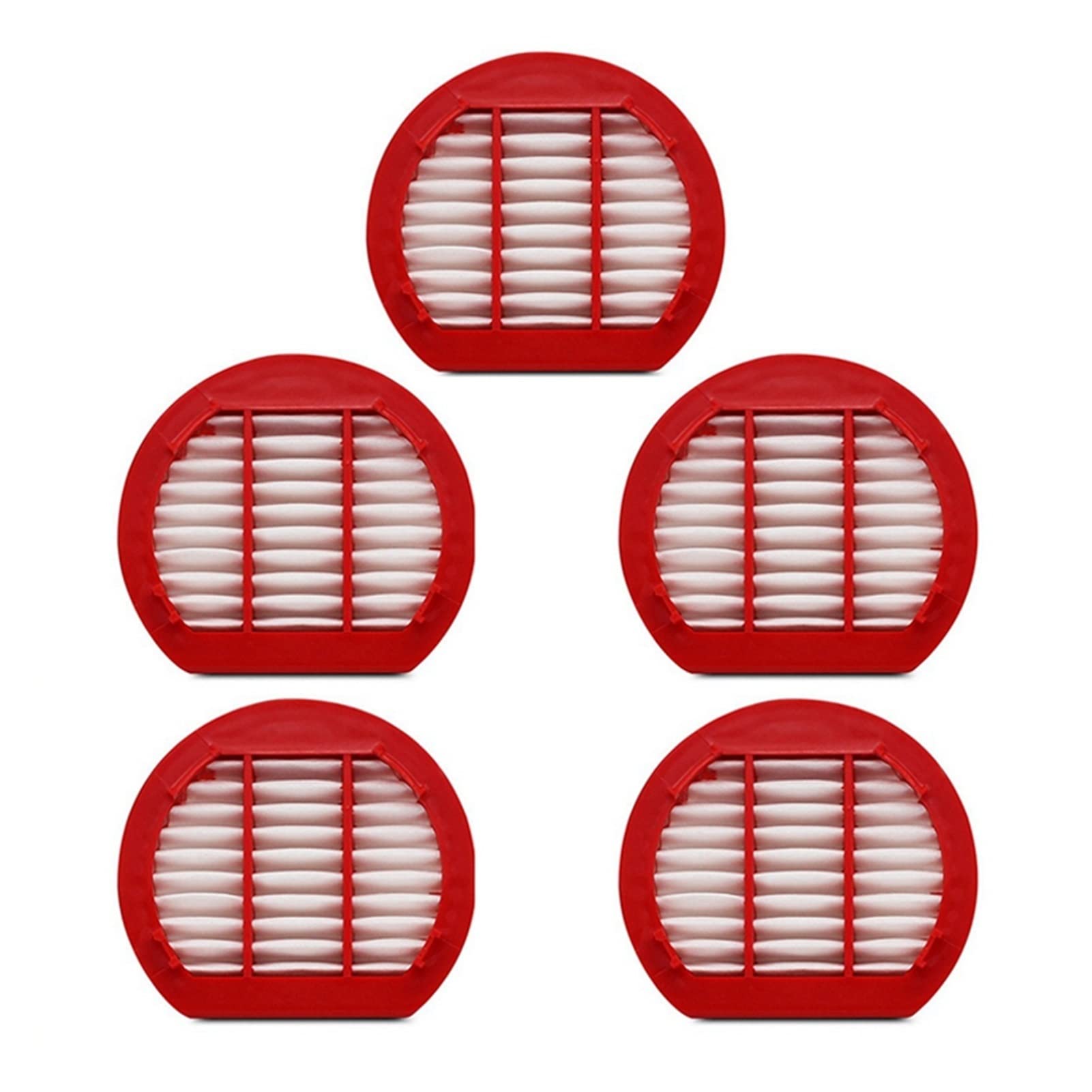SKAFFE 5-Piece HEPA Vacuum Cleaner Filter Replacement Kit - Compatible with Deerma VC25 Handheld Vacuum - Red & White Spare Parts for Home Cleaning, Pet Hair Removal, and Floor Care Accessories