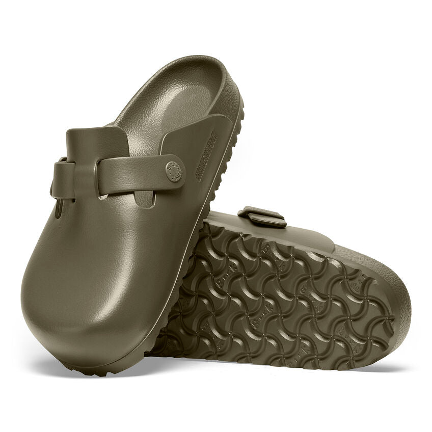 Birkenstock Boston Essentials EVA Clogs for Men & Women | Comfortable Slip-On Shoes in Faded Khaki | Perfect for Home, Office & Outdoor Wear