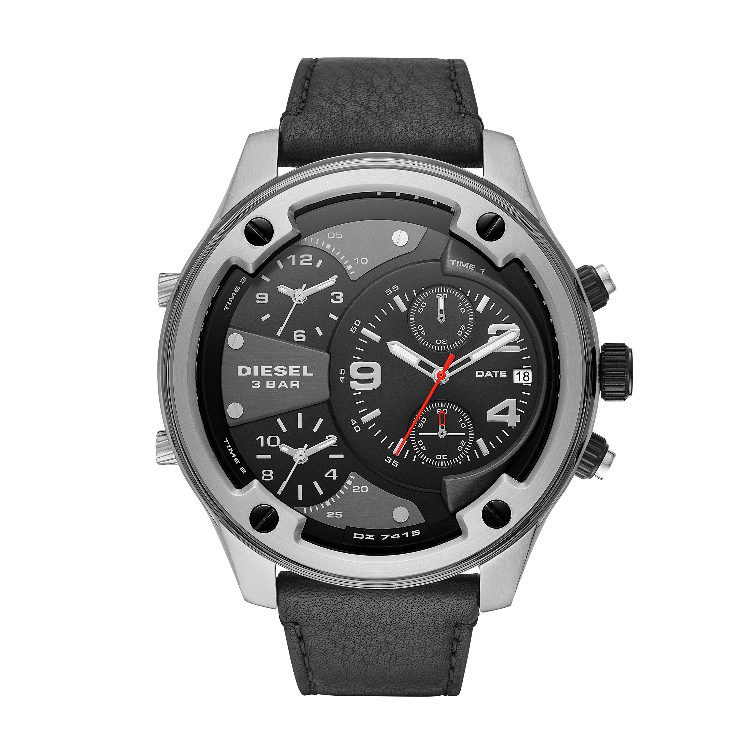 Diesel Men's Boltdown Chronograph Watch - Stainless Steel Case, Leather Strap, Water Resistant - Perfect for Casual Wear, Business & Outdoor Activities