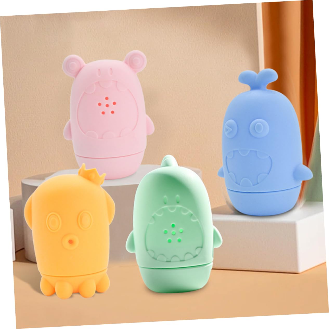 ORFOFE 4-Piece Bath Toys Set for Kids - Fun Bathtub Floating Toys for Toddlers & Babies - Perfect for Bath Time Play, Sensory Learning & Water Play Activities