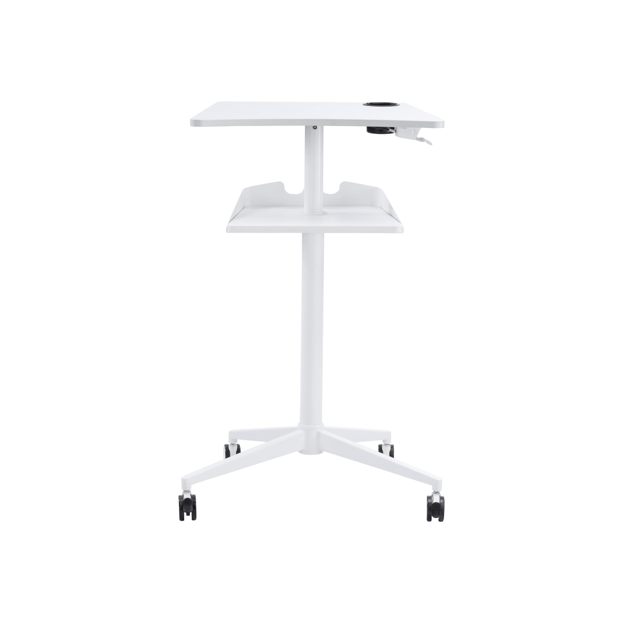 Safco 1944WH VUM Adjustable Mobile Laptop Stand, Pneumatic Height-Adjustable Computer Cart, 22.875