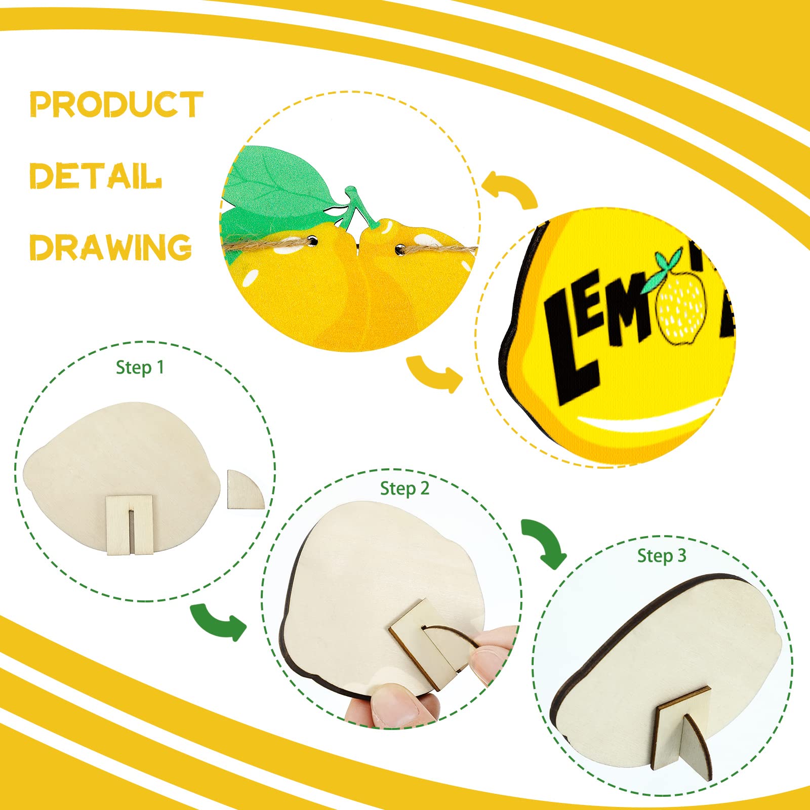 11 Pcs Lemon Summer Tiered Tray Decor Set - Farmhouse Wood Signs for Home & Party Decorations