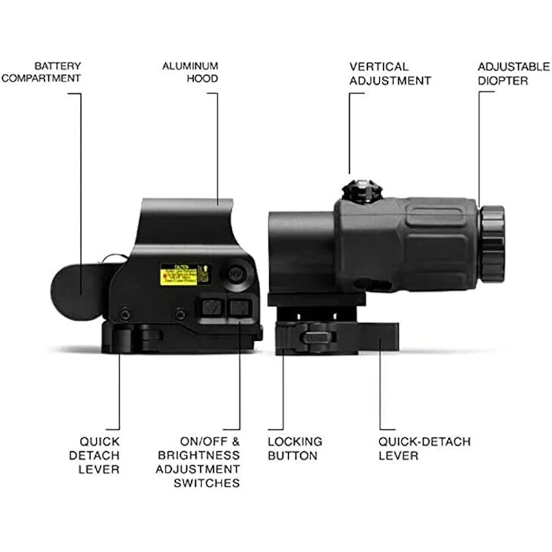 G33+558 Holographic Collimator Sight with Quick Detach Side Mount | 553 Reflex Red Dot Scope for Hunting & Tactical Shooting | Perfect for AR15, Rifle, and Outdoor Adventures
