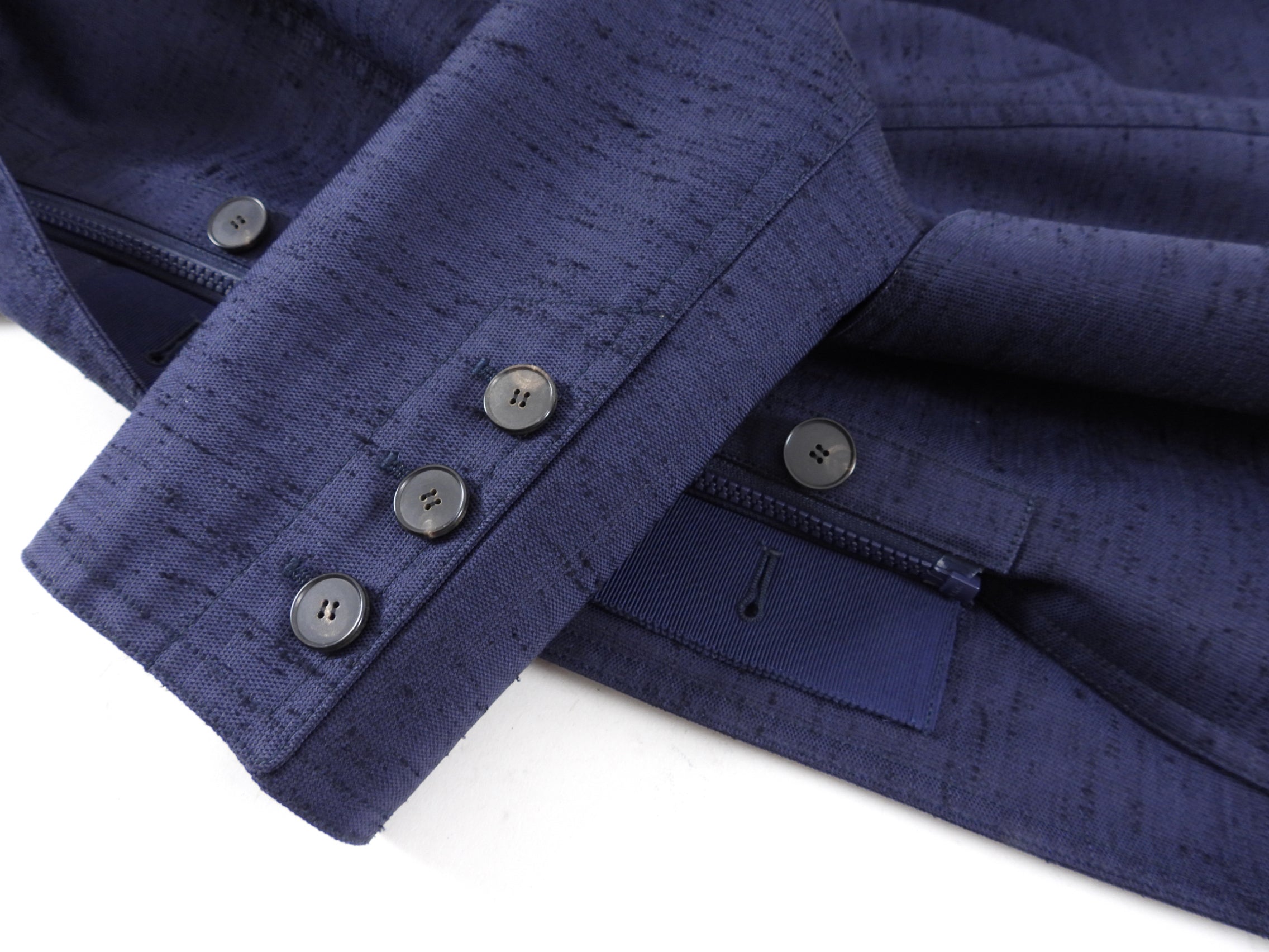 Christian Dior Navy Textured Zip Jacket for Men - Luxury Designer Outerwear for Fall & Winter | Perfect for Office, Date Night & Formal Events