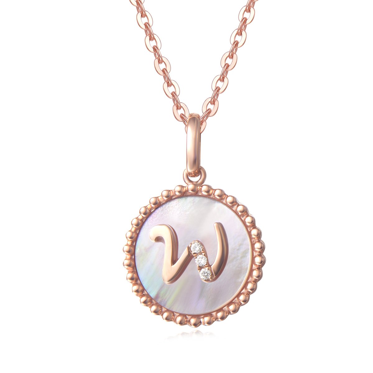 14K Rose Gold Initial Necklace for Women - Personalized Alphabet Letter Pendant with Diamond, Valentine's Day Gift, Anniversary & Birthday Jewelry for Her, Wife, Daughter | Elegant Everyday Wear & Special Occasion Present