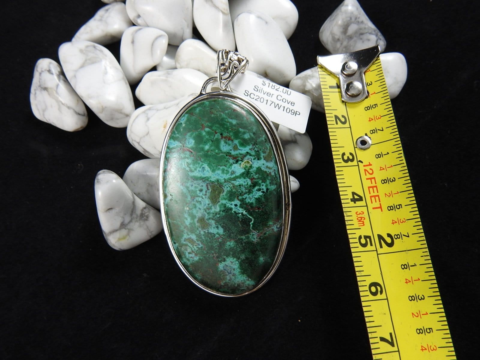 Chrysocolla Sterling Silver Pendant - Natural Gemstone Jewelry for Women, Handmade Necklace for Spiritual Healing & Energy Balance | Perfect for Meditation, Yoga & Everyday Wear