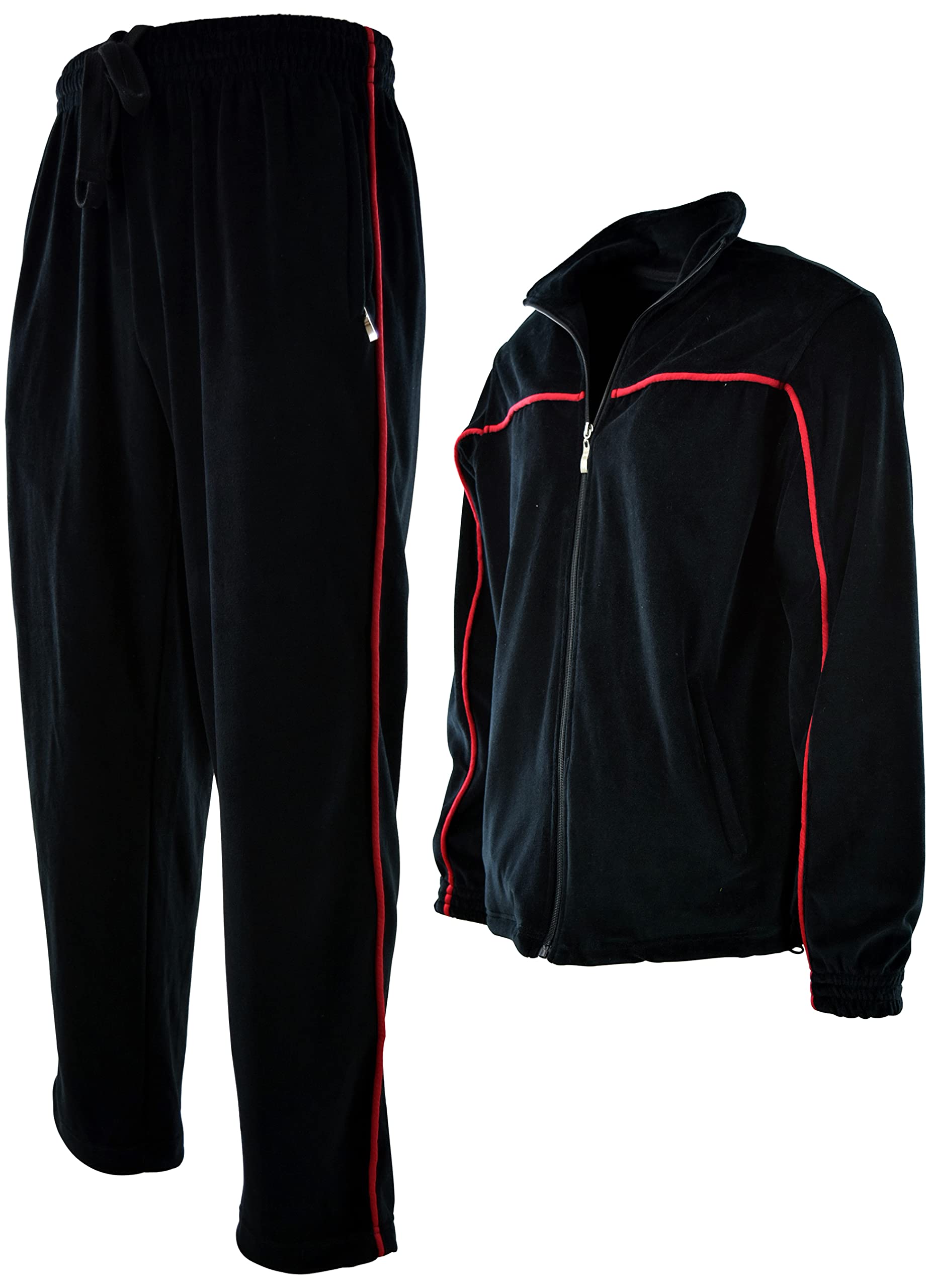 Premium Men's Velour Tracksuit with Zippered Pockets - Soft & Comfortable Jogging Suit for Lounge, Gym & Streetwear Fashion
