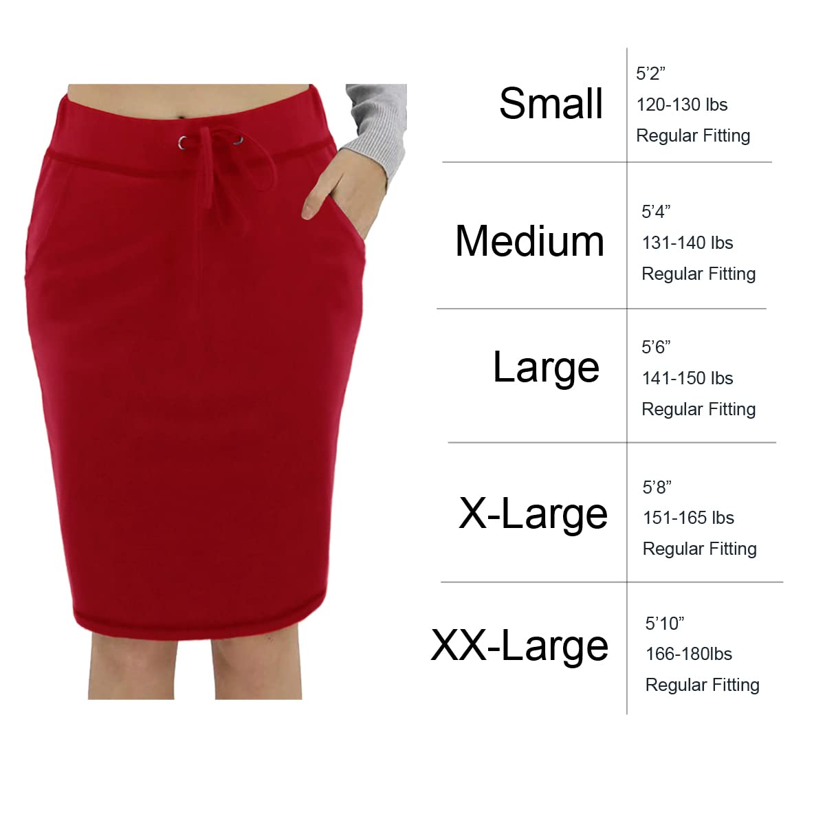 Stylish Women's Knee-Length Summer Pencil Skirt with Elastic Waist & Pockets - Perfect for Office Wear, Casual Outings & Summer Vacations