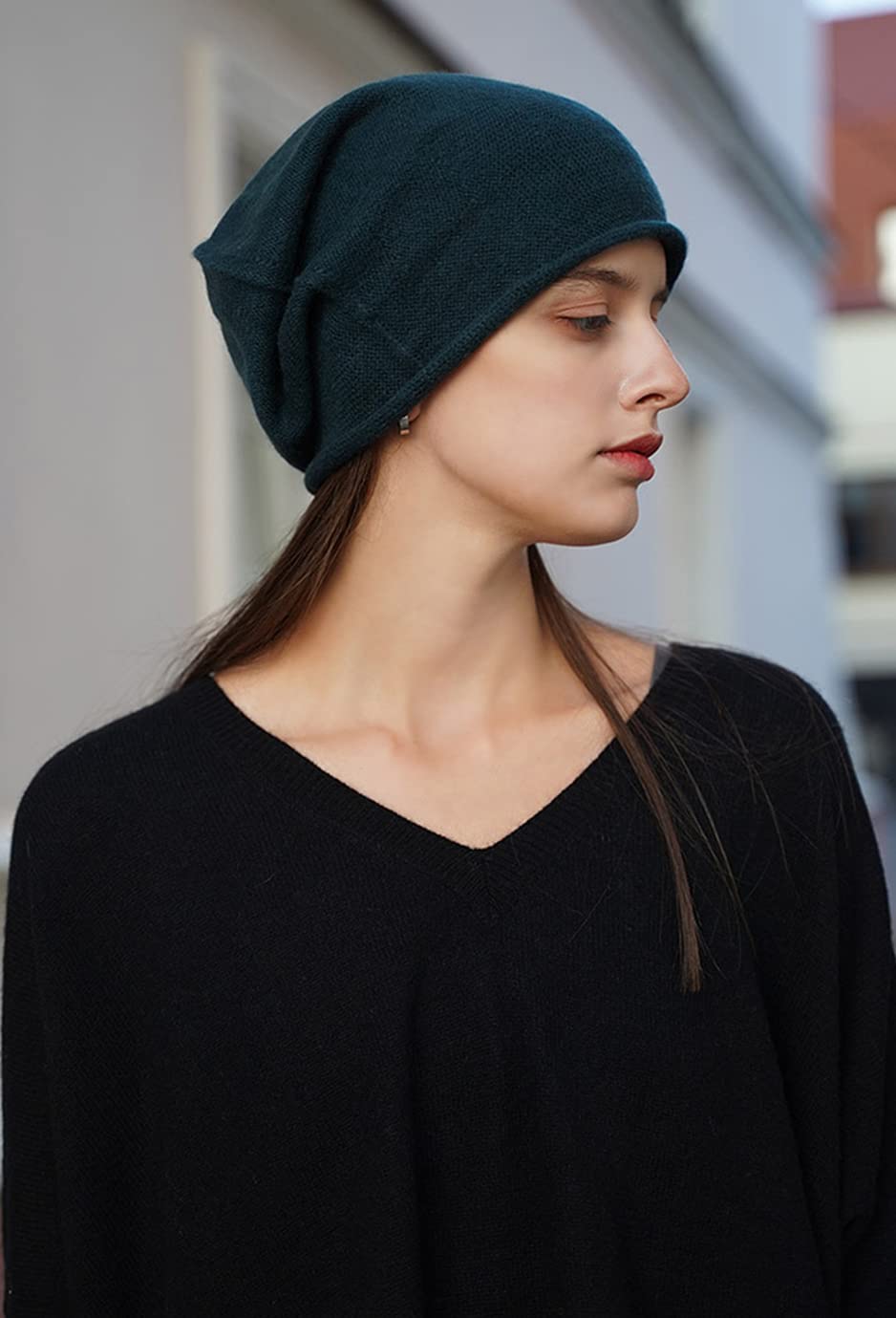 Women's Soft Cashmere Slouchy Knit Beanie Hat - Winter Warm Wool Skull Cap for Ladies - Perfect for Christmas Gifts, Hip-Hop Fashion & Cold Weather Outfits