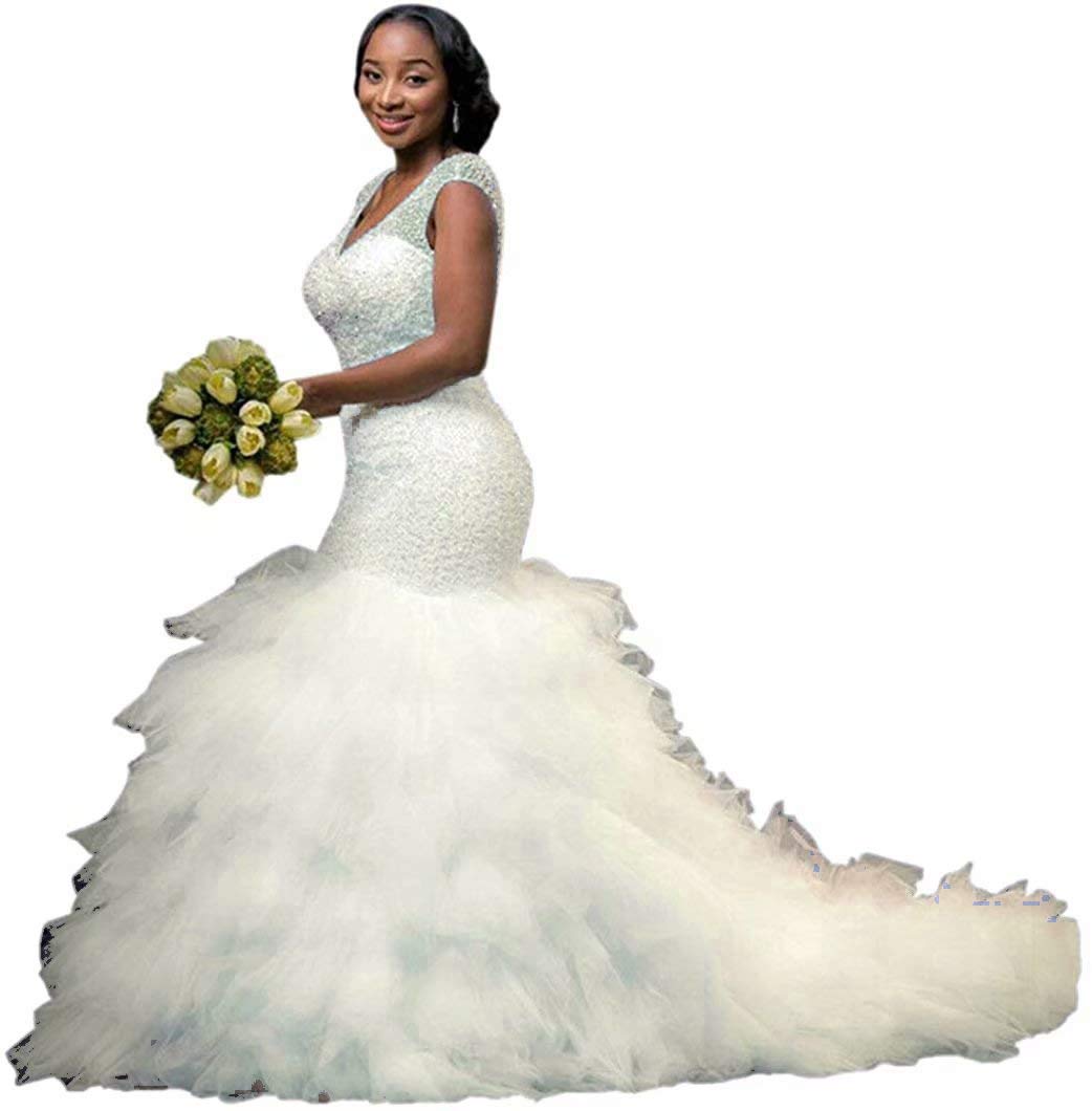 Beautyoung Plus Size Mermaid Wedding Dress for Women - Sweetheart Neckline Bridal Gown for Beach, Church & Formal Weddings