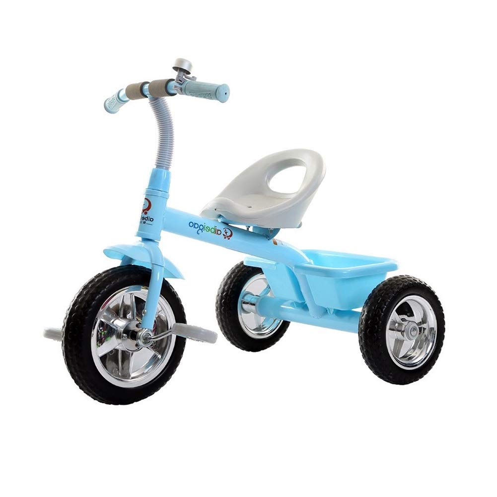 DYCIN Foldable Toddler Tricycle for Kids Ages 1-3 | Adjustable Seat & Parent Push Handle | Blue Children's Bike with Storage Basket | Perfect Birthday Gift for Boys & Girls | Indoor & Outdoor Play, Park Rides, Backyard Fun