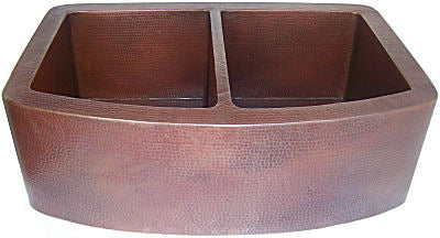 Farmhouse Double Bowl Hammered Copper Kitchen Sink - Vintage Style 16 Gauge Undermount Sink for Rustic & Modern Kitchens | Perfect for Farmhouse, Cottage & Country Style Homes