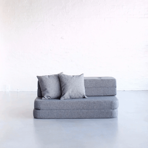 KlipKlap KK 3 Fold Sofa Bed XL - Soft Brown Sand Fabric - 36x140x70cm - Perfect for Small Spaces, Guest Rooms & Apartments (Pre-Order, Est. Delivery 2-4 Weeks)