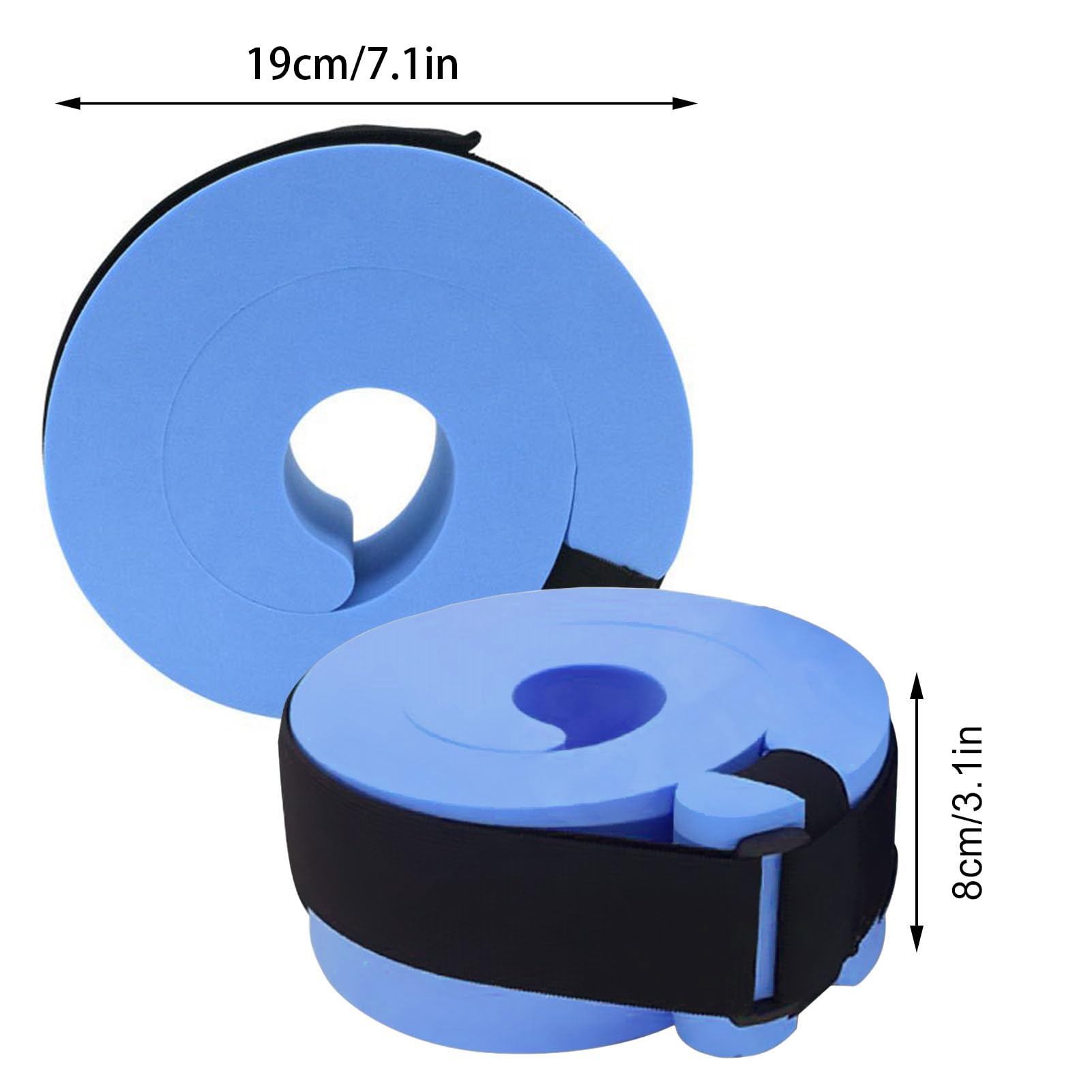 PerGar Foam Swim Aquatic Cuffs - Water Aerobics Float Rings & Ankle Bands for Pool Exercise - Fitness Workout Set with Adjustable Arm Belts & Ankle Weights - Ideal for Swimming Training, Water Aerobics & Aqua Fitness Classes