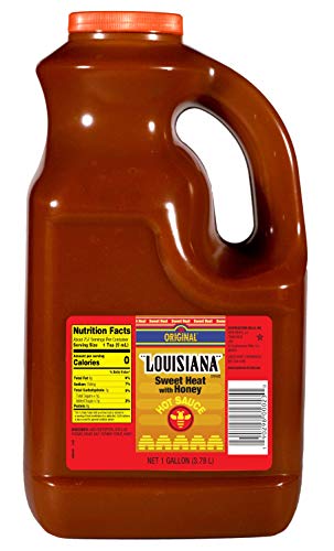Original Louisiana Brand Sweet Heat Honey Hot Sauce - 1 Gallon Bottle | Spicy & Sweet Flavor for Wings, BBQ, Seafood & More