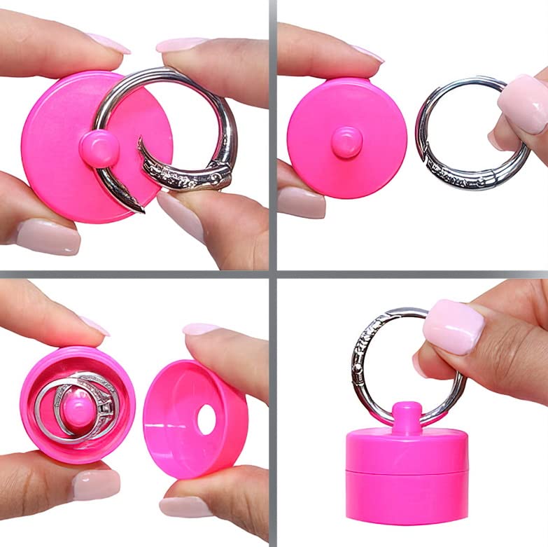 Lion Latch Travel Jewelry Organizer Box - Portable Ring Holder for Women & Girls with Keychain | Small Jewelry Storage Case for Rings, Necklaces & Earrings | Perfect for Travel, Gifts & Daily Use