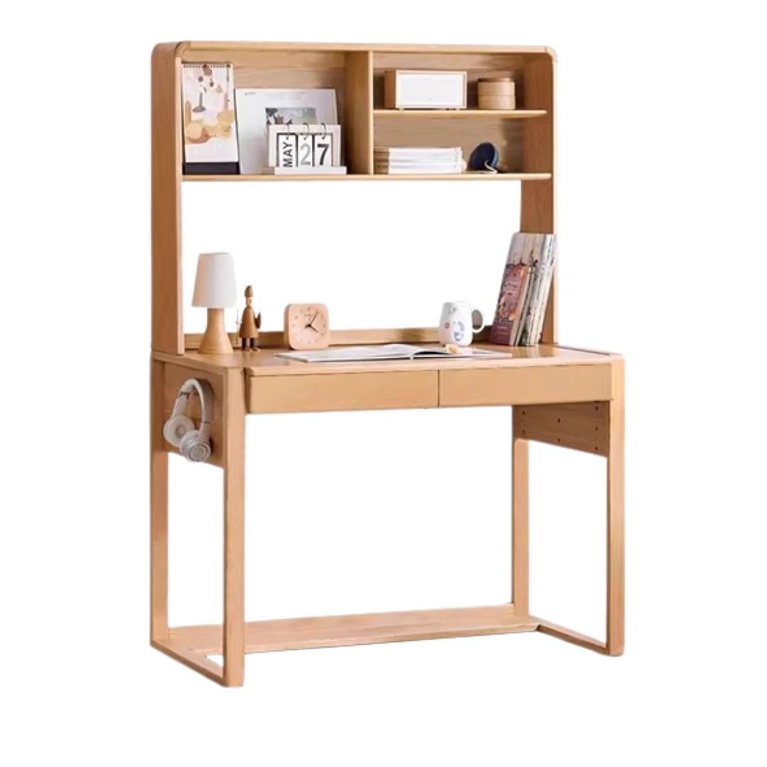 47.2x23.6x29.5 inch / 120x60x75 сm / natural wood color / beech desk + high shelf
