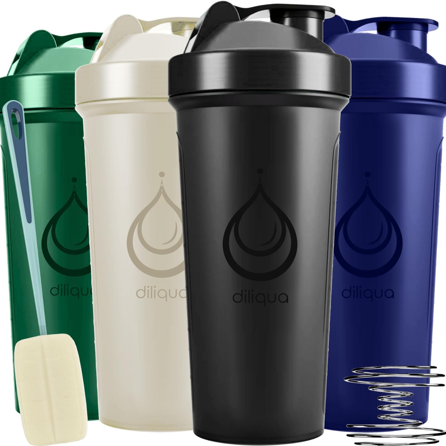 4 Pack 28oz BPA-Free Protein Shaker Bottles | Dishwasher Safe Blender Bottles for Protein Shakes & Smoothies | Includes Cleaning Sponge | Perfect for Gym, Workouts & Post-Workout Recovery