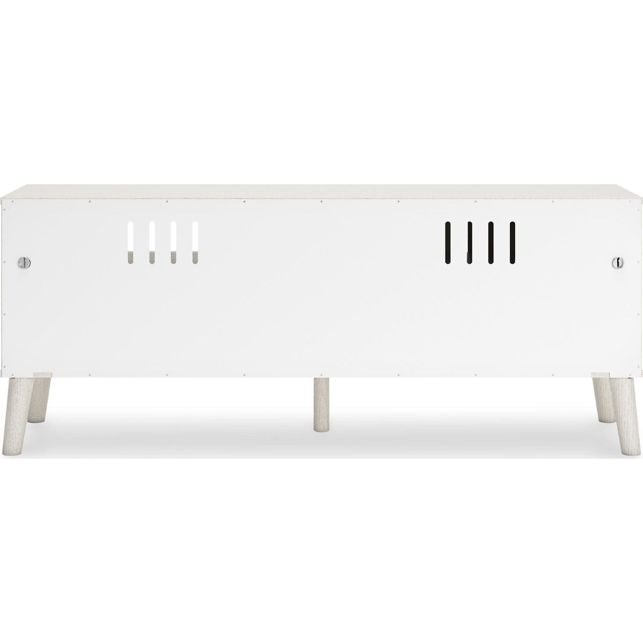Aprilyn Modern TV Stand for Living Room - White, Sturdy Wooden Entertainment Center with Storage Shelves for Flat Screen TVs up to 65