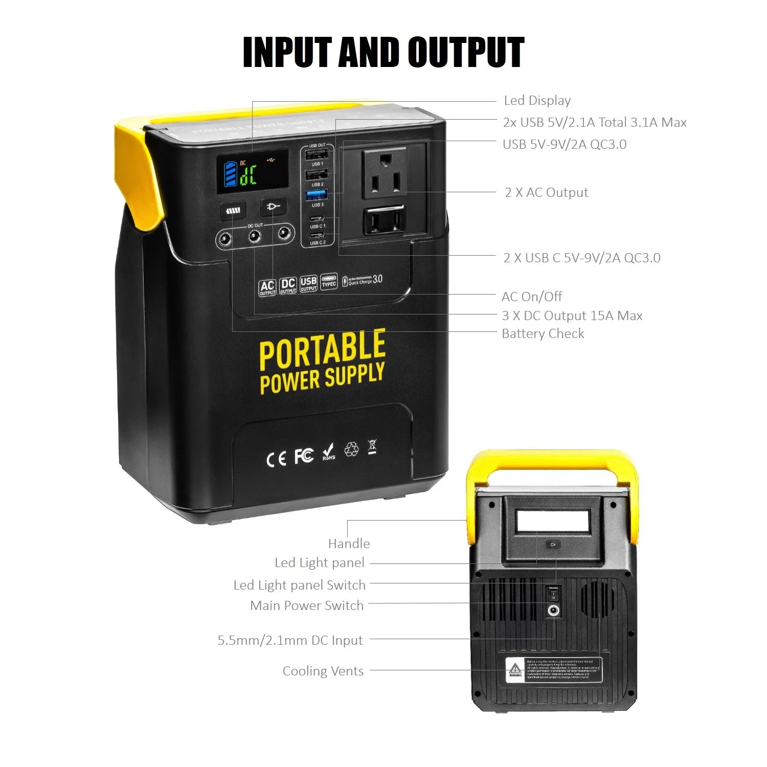 ROCKSOLAR 100W 133Wh Portable Power Station - Solar Generator for Camping, RV, Emergency Backup & Outdoor Adventures