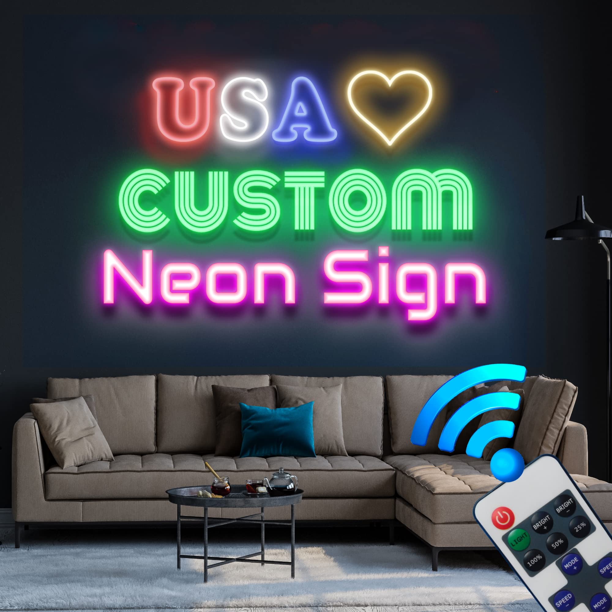 Custom LED Neon Signs for Bedroom & Bar Decor - Personalized Name Signs with 20