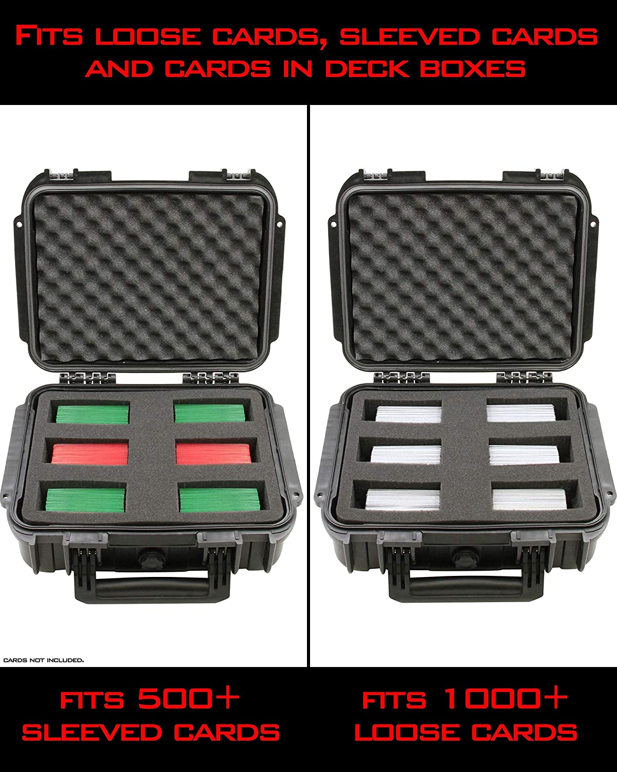 CASEMATIX Waterproof Trading Card Storage Case - Holds 1000+ Cards | Hard Shell Protective Box with Customizable Foam Insert | Compatible with MTG, Pokemon & Yu-Gi-Oh | Perfect for Collectors, Tournaments & Travel