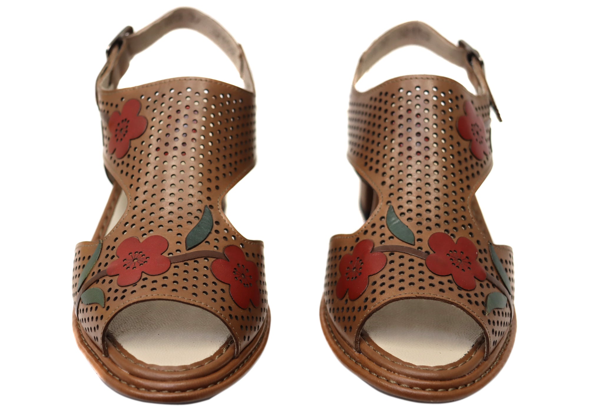 J Gean Simone Women's Comfortable Leather Heels Sandals - Made in Brazil - Perfect for Office, Party & Wedding Occasions