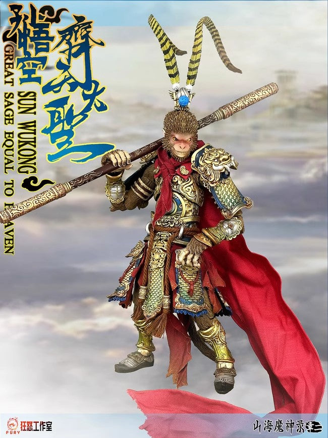 Fury Toys 1/12 Scale 7-inch Sun Wukong Action Figure - Great Sage Equal to Heaven - Collectible Monkey King Model for Display & Cosplay
