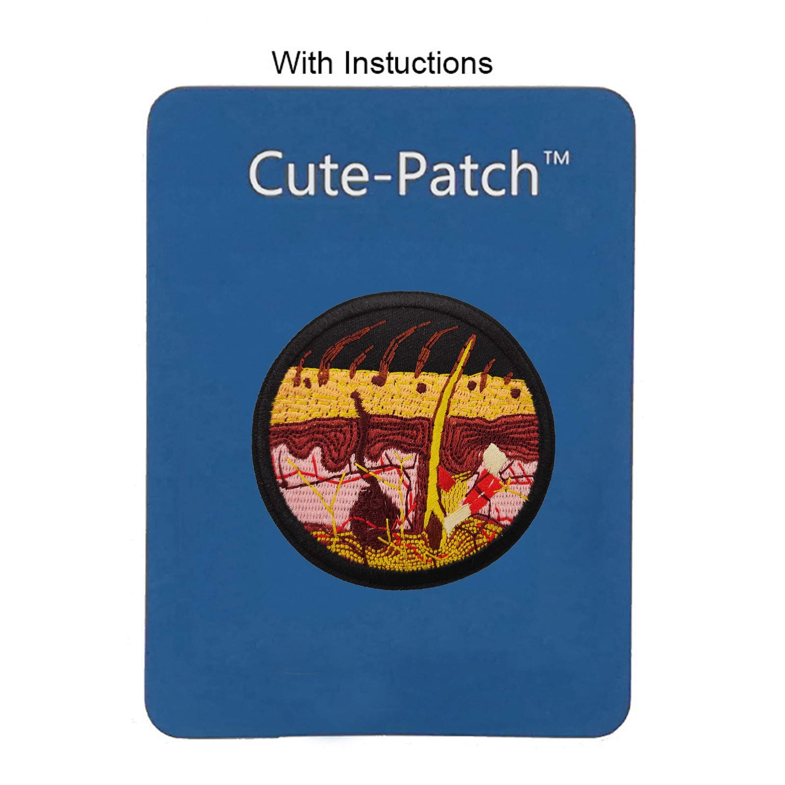Gothic Anatomy Embroidered Iron On Patch - Cute DIY Sewing Patches for Jackets, Bags & Denim - Perfect for Punk, Goth & Alternative Fashion