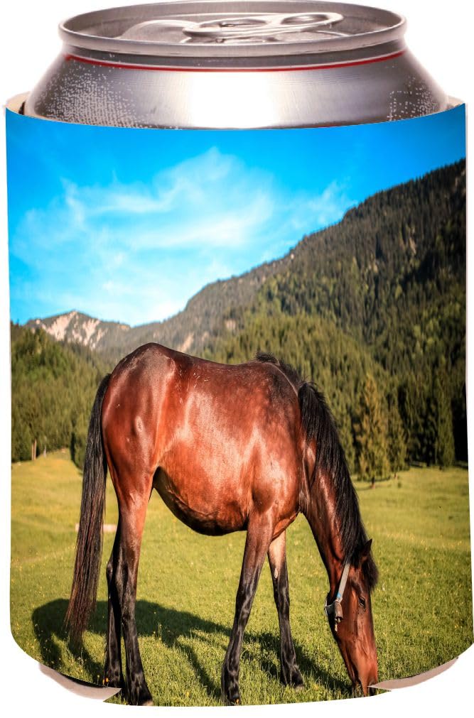 Brown Horse Can Cooler - Insulated Beverage Hugger for Outdoor Picnics