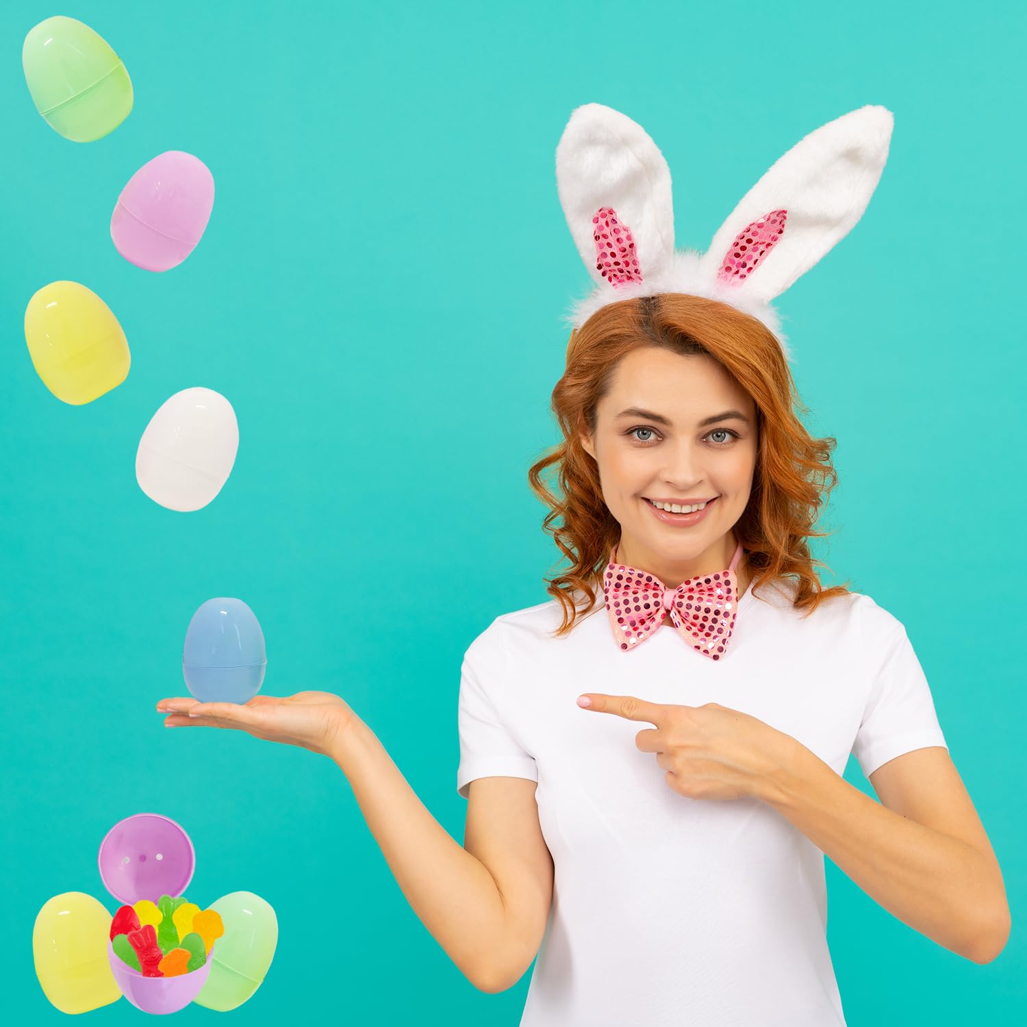 Pastel Fillable Easter Eggs with Hinge - 200-Pack of 2.25