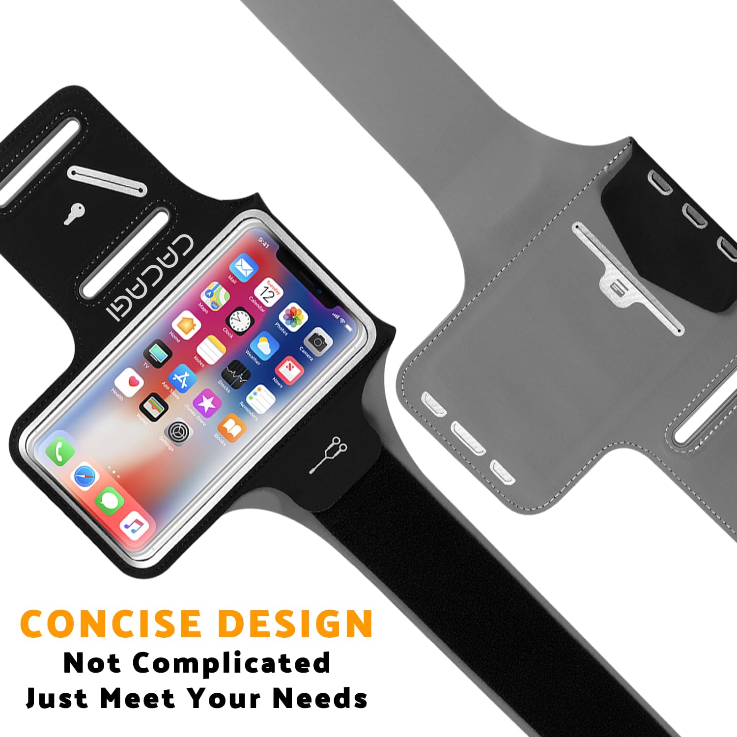 Sweatproof Running Armband for iPhone 15/14/13/12/11 Pro Max - Adjustable Phone Holder with Key Pocket & Card Slot - Perfect for Workout, Jogging, Gym & Outdoor Activities