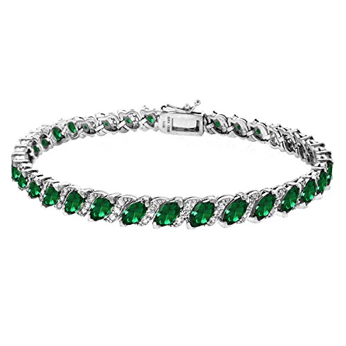 Simulated Emerald - Silver