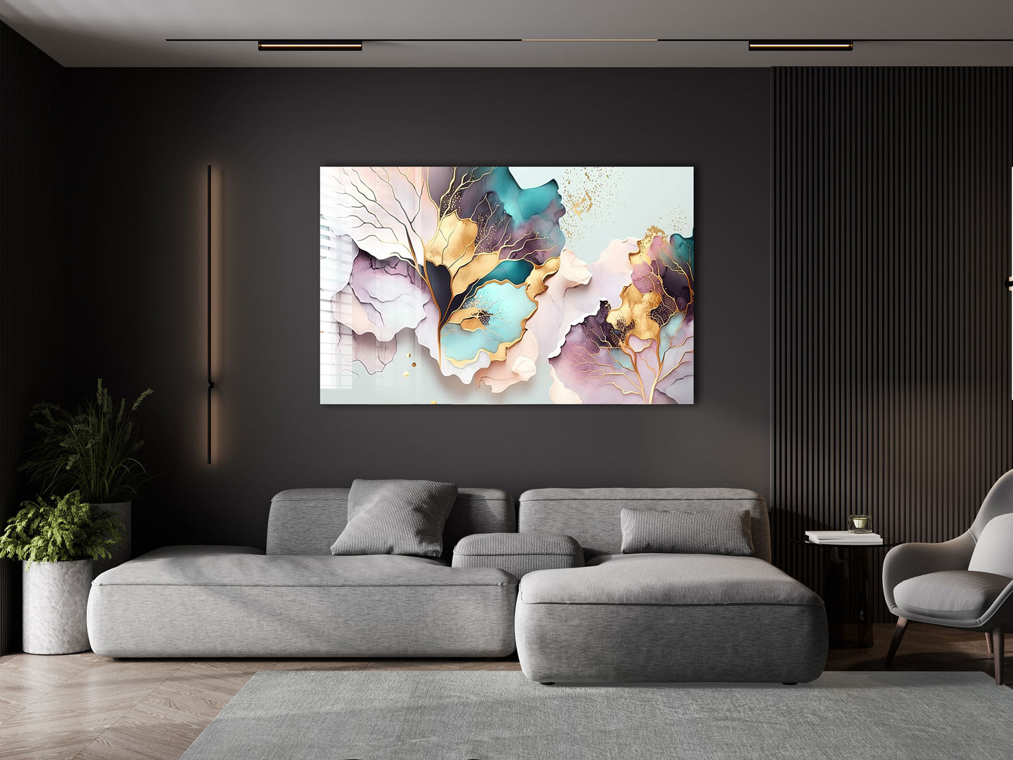 Pink Leaves Abstract Wall Art - Modern Botanical Print for Home & Office Decor - Perfect for Living Room, Bedroom, or Workspace