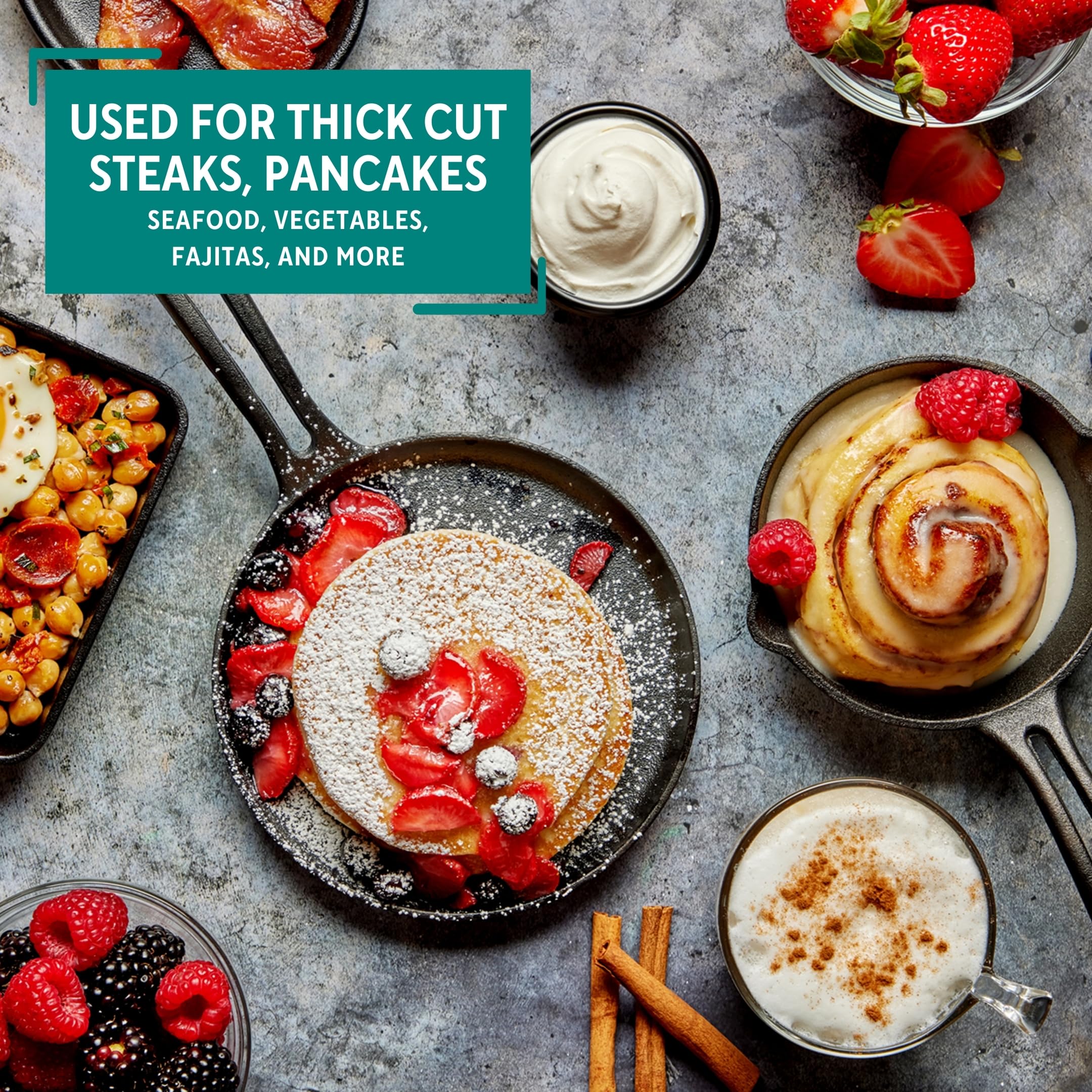 6 Inch Cast Iron Preseasoned Mini Griddle - Perfect for Stovetop, Camping & Small Kitchen Cooking