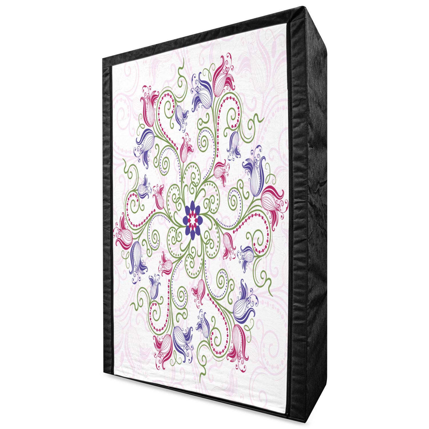 Ambesonne Purple Mandala Portable Fabric Wardrobe with Shelves - 42.5