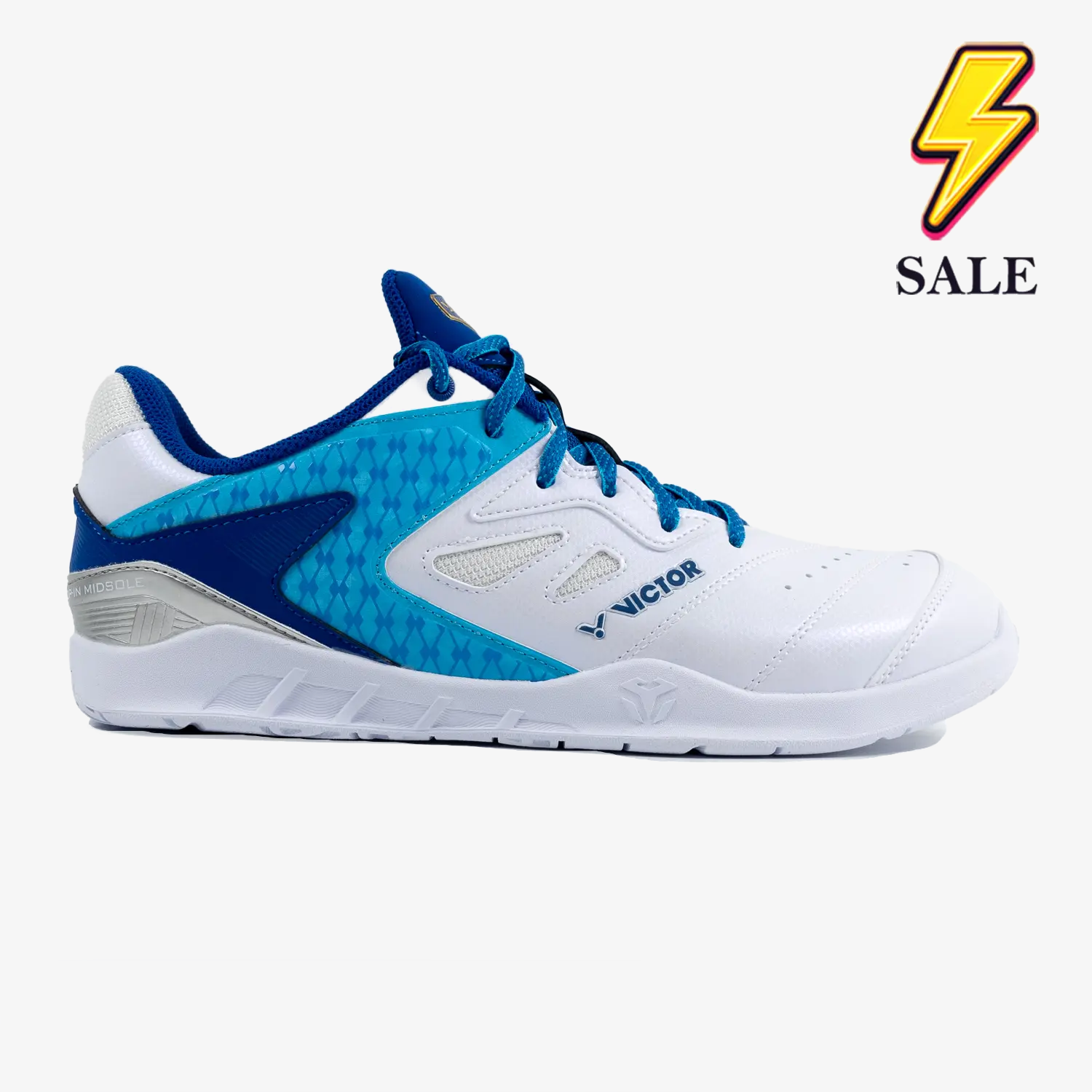 Victor P9200III 55th Anniversary Edition Badminton Shoes - White/Blue | Lightweight Cushioned Court Shoes for Men & Women | Perfect for Indoor Sports & Gym Training